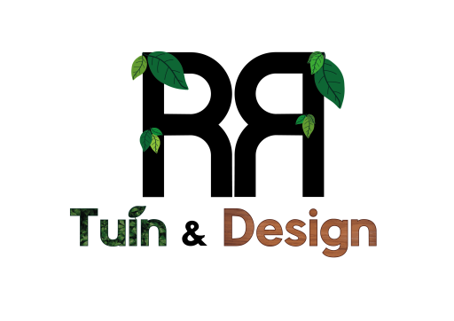 Het logo van RR Tuin & design, uw hovenier voor in Tilburg